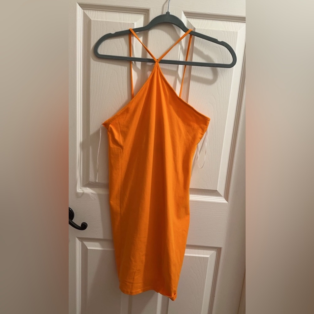 h&m orange dress